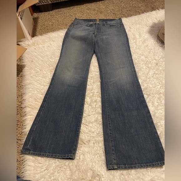 7 For All Mankind Denim - 7 For All Mankind Boy Cut Bootcut Denim Jeans Size 27 0303 button fly